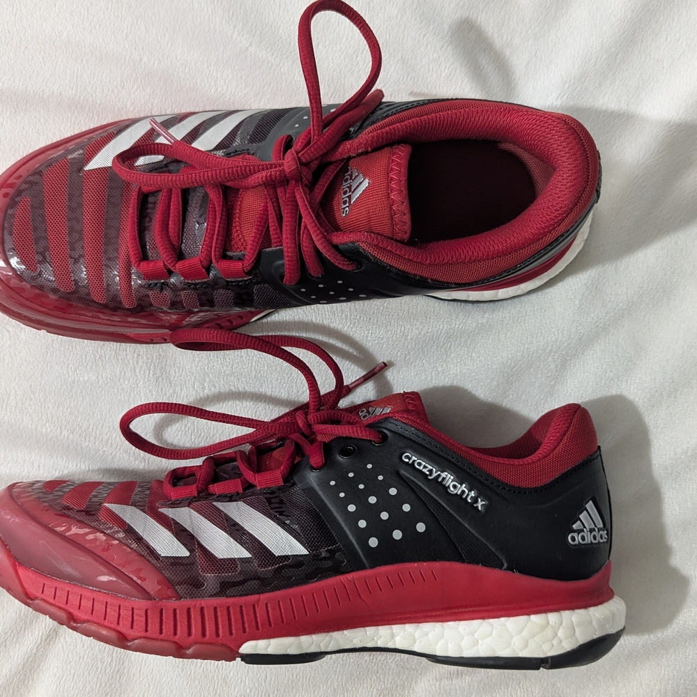 Adidas Red Sneakers with Black Accents